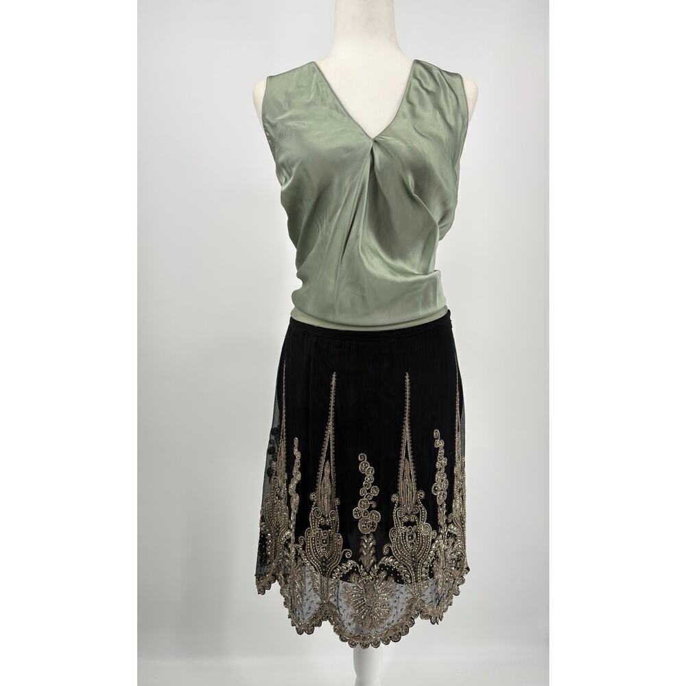 Ralph Lauren Beaded Embellished Formal Skirt Black Gold Embroidered Vintage $3K - Picture 16 of 16